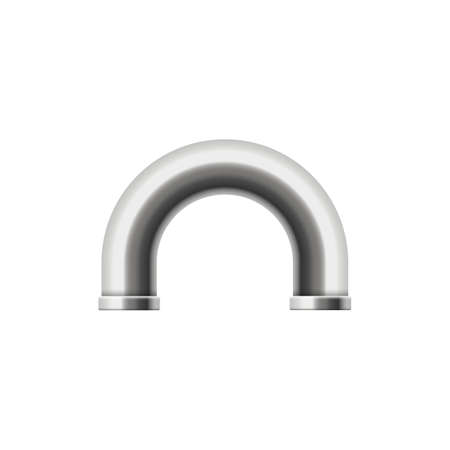 Curved element of metal plumbing tube for water pipe a 3d vector illustration.のイラスト素材