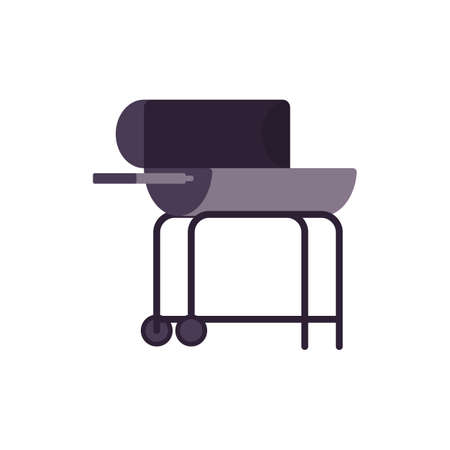 Outdoor Barbecue grill utensil, flat vector illustration isolated on white.のイラスト素材