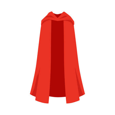 Luxury cloak for hero or flowing cape for vampire from red silk cloth.のイラスト素材