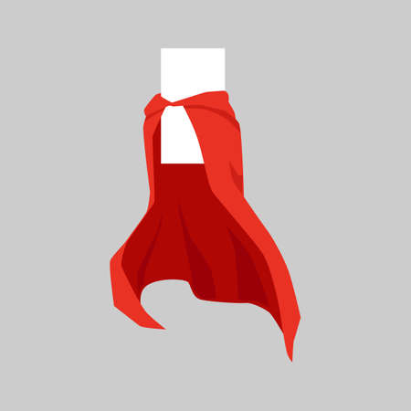 Template of red flowing satin hero cloak, luxury silk superhero capeのイラスト素材
