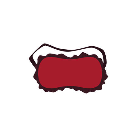 Red sleeping mask with elastic strings flat vector illustration isolated.のイラスト素材