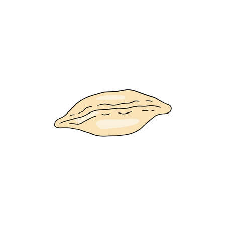 Process of making vareniki, gyoza with meat or vegetable in sketch vectorのイラスト素材