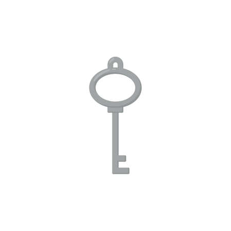 Key fortune and success charm, flat vector illustration isolated on white.のイラスト素材