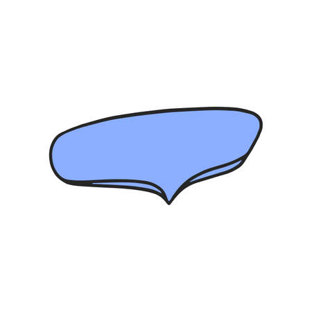 Blue bubble speech balloon vector icon. Empty Hello label, volume cartoon style with graffiti shadow.のイラスト素材
