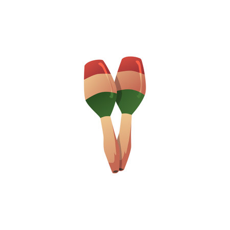 Maracas musical instrument for latin music, flat vector illustration isolated.