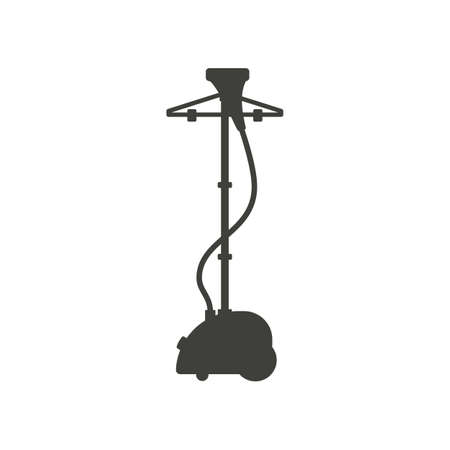 Vertical steam ironing system black silhouette vector illustration isolated.のイラスト素材