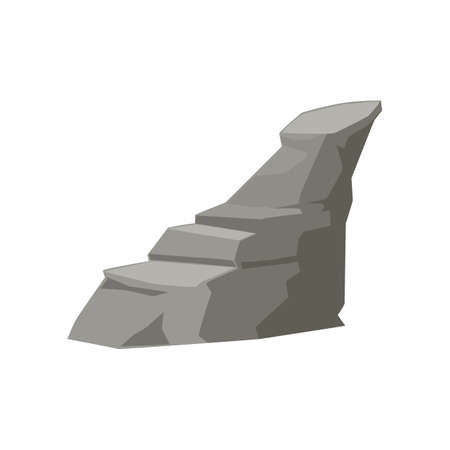 Rock with heap of sharp grey stones flat cartoon vector illustration isolated.のイラスト素材