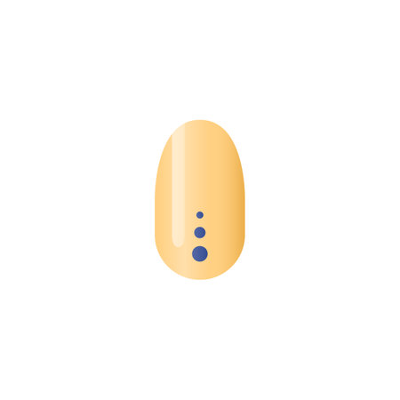 Polished fingernail with design element realistic vector illustration isolated.のイラスト素材