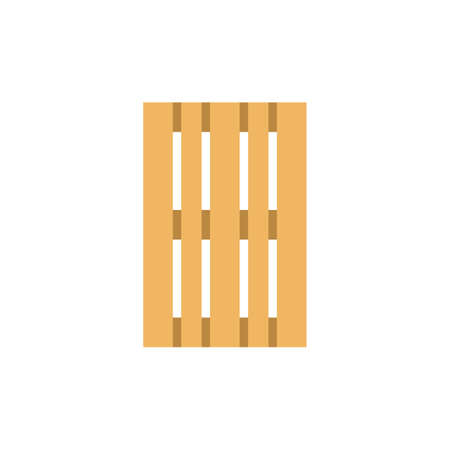 Wooden pallet made of planks for storage, flat vector illustration isolated.のイラスト素材