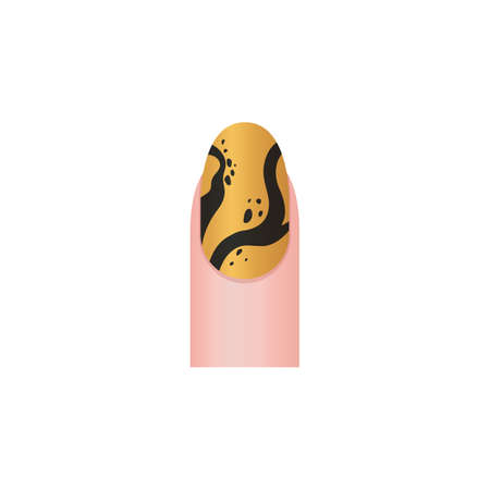Modern nail art or sticker with abstract design, 3d vector illustration isolated on white background.のイラスト素材