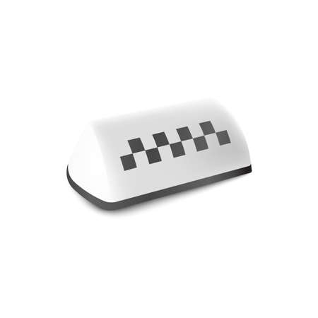 Three quarter view of white realistic taxi roof signのイラスト素材