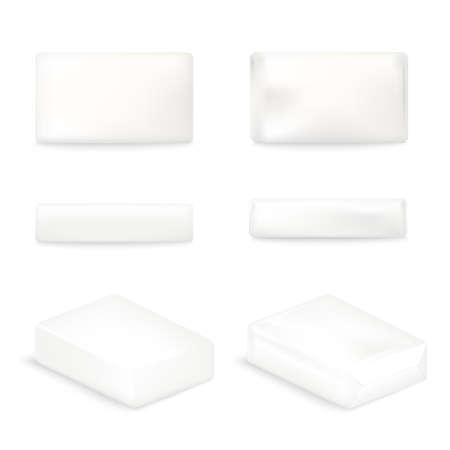 Cosmetic soap template in various angles realistic vector illustration isolated.のイラスト素材