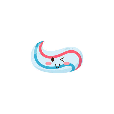 Paste from a tube for cleansing and hygiene of teeth and oral cavity, vector flat illustration isolated on white backgroundのイラスト素材