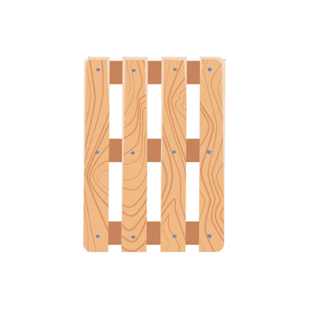 Top view of wood pallet in vector illustration, euro pallet with wooden textureのイラスト素材