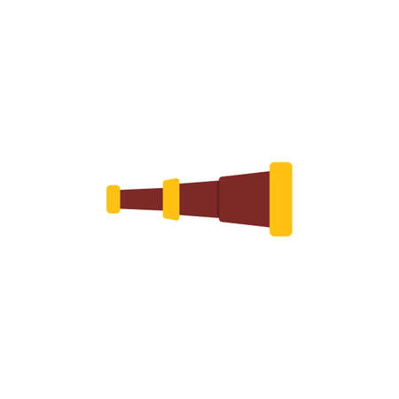 Pirate spyglass on a white background, vector flat illustration.のイラスト素材
