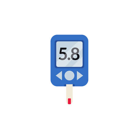 Glucose sugar test or glucometer device, flat vector illustration isolated.