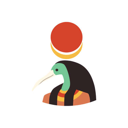 Portrait of Egypt god Thoth flat style, vector illustrationのイラスト素材