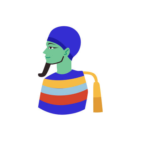 Portrait of Egypt god Ptah flat style, vector illustration
