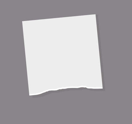 Blank piece of paper for memo writing, realistic vector illustration isolated on gray background.のイラスト素材