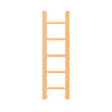 Light wooden ladder household flat style, vector illustrationのイラスト素材