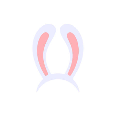 Cute rabbit ears headband for masquerade flat style, vector illustrationのイラスト素材
