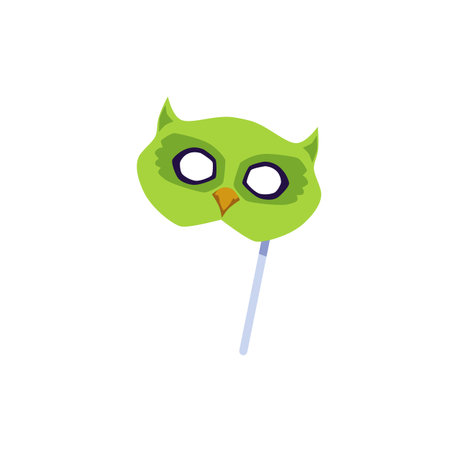 Party carnival owl head mask or glasses, flat vector illustration isolatedのイラスト素材
