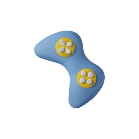 Blue joystick for gaming 3D style, vector illustration