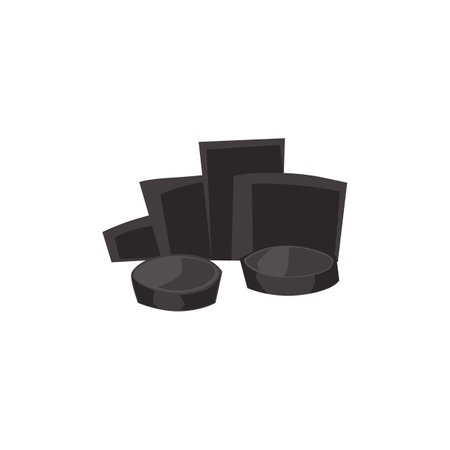 Pile of black coals for hookah flat style, vector illustrationのイラスト素材