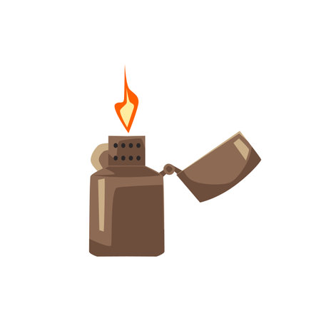 Lighter for cigarettes and hookah icon flat vector illustration isolated.のイラスト素材