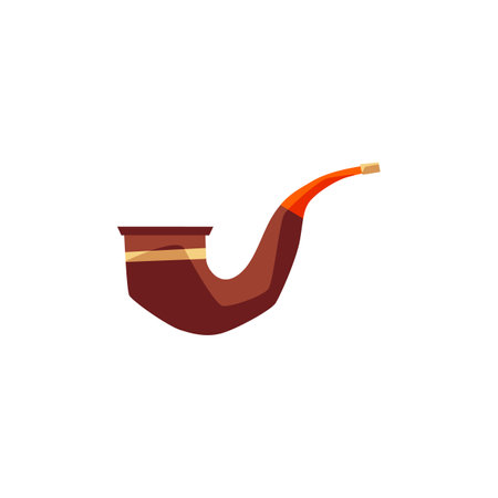 Smoking tobacco pipe cartoon icon or symbol flat vector illustration isolated.のイラスト素材