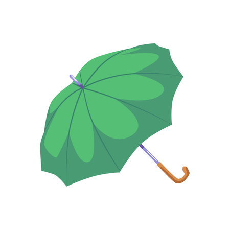 Opened umbrella or parasol, flat vector illustration isolated on white background.のイラスト素材