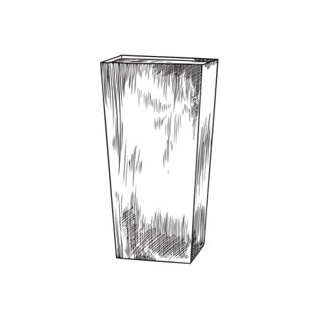 Ceramic or glass vase water-glass or flowerpot vector illustration isolated.のイラスト素材