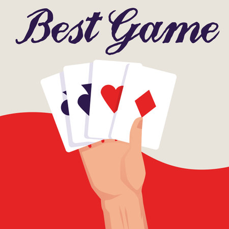 Card game poster template, flat vector illustration.のイラスト素材