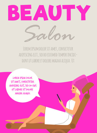 Vertical banner or poster for beauty salon flat styleのイラスト素材