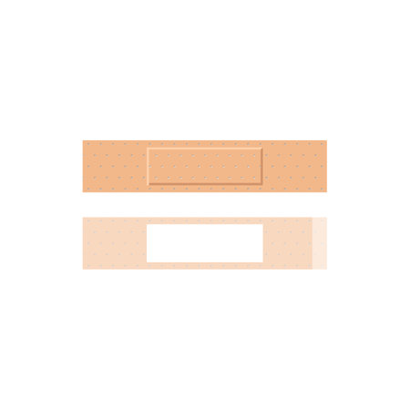 Medical adhesive band or tape patch realistic vector illustration isolated.のイラスト素材