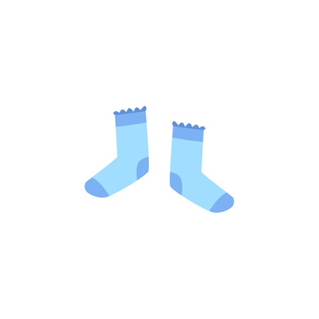 Little socks for kids, cartoon flat vector illustration isolated on white background.のイラスト素材
