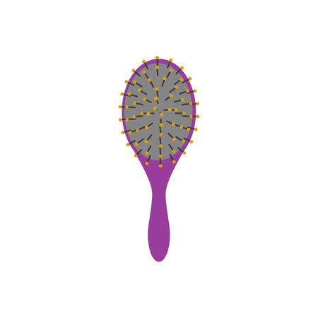 Massage hair brush tool icon flat vector illustration isolated on white.のイラスト素材