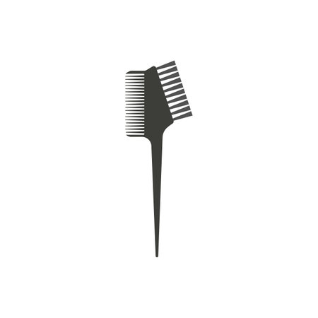 Professional hair comb, hairdresser tool - flat vector illustration isolated on white background.のイラスト素材