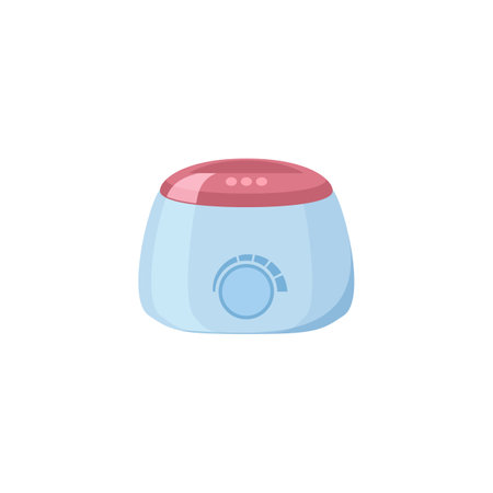 Hair removal wax warming device, flat vector illustration isolated on white.のイラスト素材