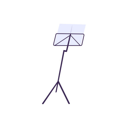 Music stand with paper page flat style, vector illustrationのイラスト素材
