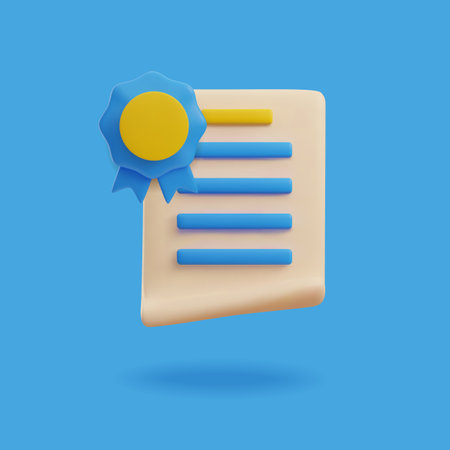 Diploma for university education and graduation, 3D realistic vector isolated.のイラスト素材