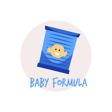 Baby formula bag icon, flat vector illustration isolated on white background.のイラスト素材