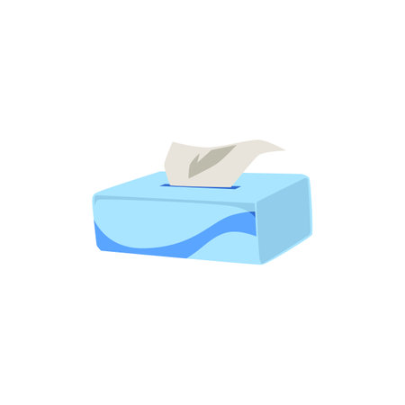 Dry wipes in blue box flat style, vector illustrationのイラスト素材