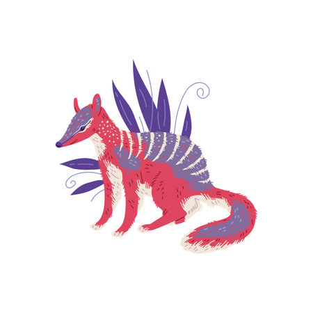 Bright colorful marsupial anteater Australian animal flat styleのイラスト素材