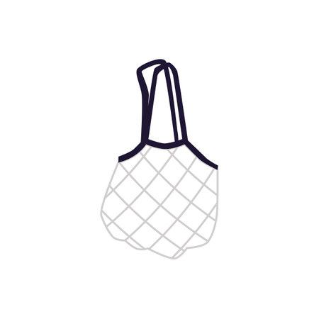 Empty string shopping bag flat style, vector illustrationのイラスト素材