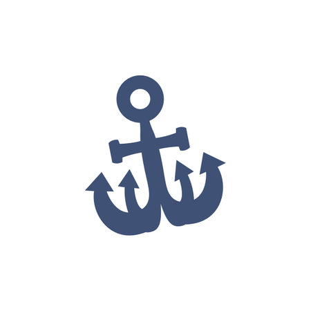 Pirate ship big anchor flat style, vector illustrationのイラスト素材