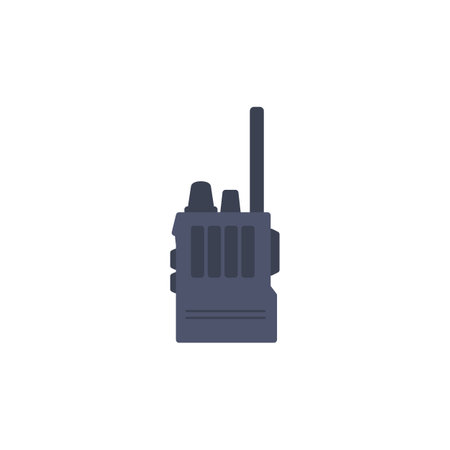 Vector isolated illustration of radio set on white background, Flat walkie-talkie for Detective communicationのイラスト素材