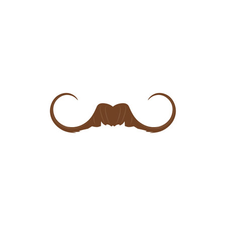 Brown handlebar mustache flat style, vector illustrationのイラスト素材