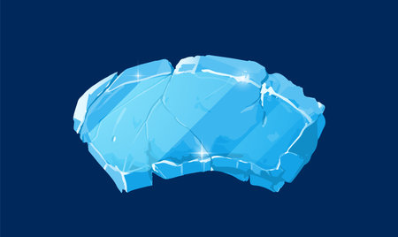 Sparkle stone board, rock banner with cracked, vector cartoon arc square frame with space for text for interface game uiのイラスト素材