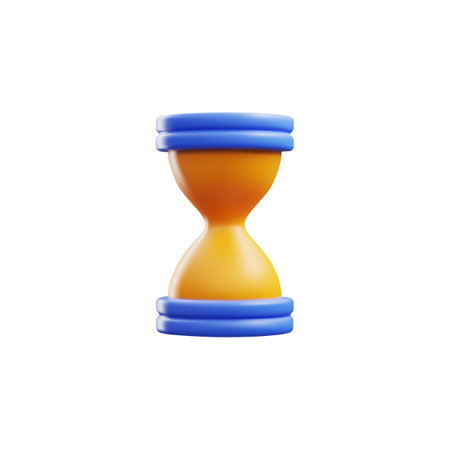 3d realistic full hourglass or sandclock vector illustration, render watch isolated icon, Time management conceptのイラスト素材